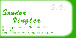 sandor vingler business card